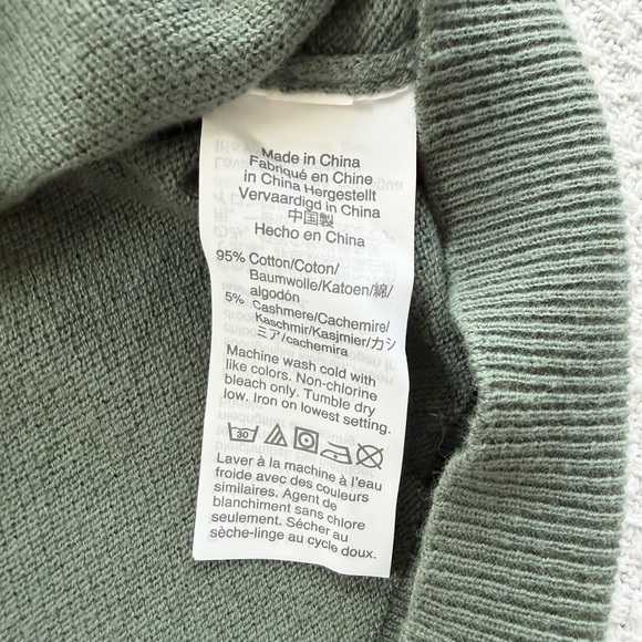 J. Crew Cotton-Cashmere Pique Crewneck Sweater in Sage Green NWT - Picture 5 of 7